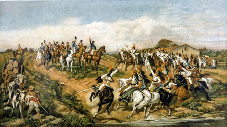 Onafhankelijkheid of dood!. Schilderij door Pedro Americo, Museum van Ypiranga (Sao Paulo). Allegorische voorstelling van de onafhankelijkheid van Brazilië op 7/09/1822.