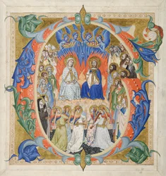 Initiaal G[audeamus omnes] uit een Graduale: Het Hof van de Hemel