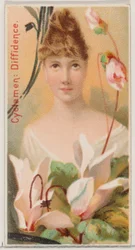 Cyclamen: Schuchterheid, uit de serie Bloemenschoonheden en Taal van Bloemen N75 voor Du..., 1892