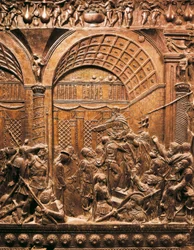 Christus voor Kajafas (bas-reliëf op brons)