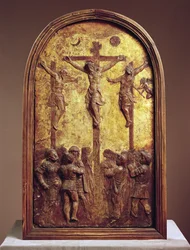 Kruisiging, derde kwart van de 15e eeuw of 19e eeuw (papier-maché)