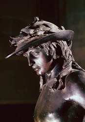 David, detail van het hoofd, c.1440 (brons)