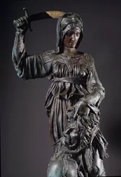 Judith en Holofernes. Bronzen beeldhouwwerk