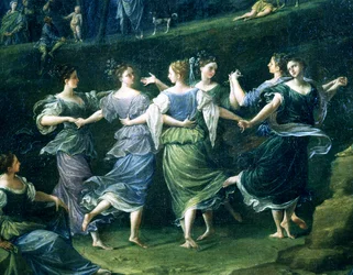 Dansers, detail van Dans van Nimfen, 1724-25