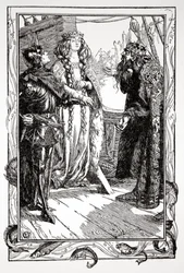 Koning Anguish geeft Isolt aan Sir Tristram, 1905