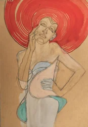 Elegante vrouw met rode hoed