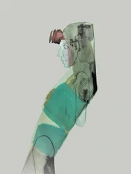 Teal gedrapeerd profiel