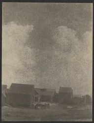 [Boerderijgebouwen met paard en wagen].