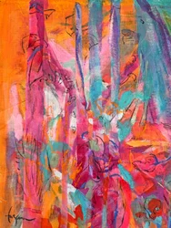 Levendige abstracte penseelstreken