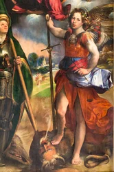 Madonna met het kindje Jezus en Sint Joris en Sint Michaël Aartsengel (detail)