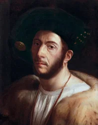 Portret van man, waarschijnlijk Cesare Borgia (1475-1507), detail, begin 16e eeuw