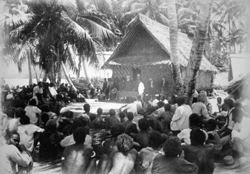 Parlement in Hongo, Florida, Solomon Island, 1892