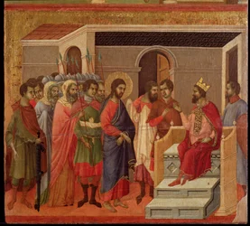 Jezus voor Herodes. Maesta altaarstuk