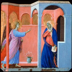 Paneel van het Maestà Altaarstuk: De Aankondiging, 1311