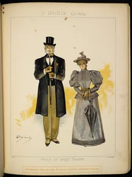 Twee van de personages. Een heer en een dame, mogelijk Lady Grey.