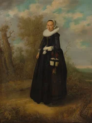 Een jonge vrouw in een landschap