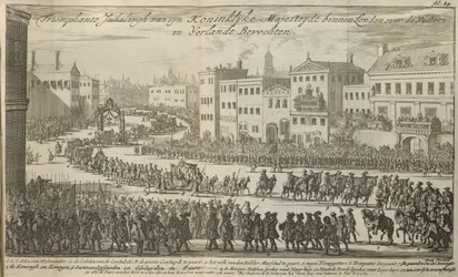 Een processie voor Koning Willem III