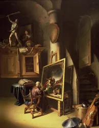 Een Kunstenaar in zijn Atelier, 1635 (paneel)