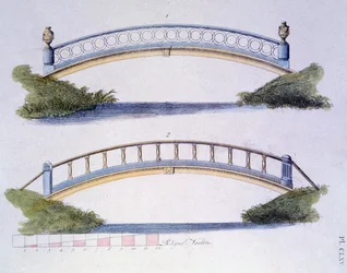 Brugontwerpen uit Magazine of Garden Gems door G. van Laar, gepubliceerd in 1802