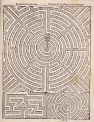 Ontwerpen voor doolhoven, uit De Nederlandse Tuinman door Johann van der Groen, gepubliceerd 1699
