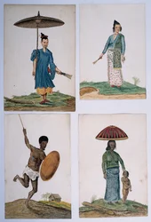 Tekening uit een album van inboorlingen van Brazilië, Afrika, Perzië en Oost-Indië