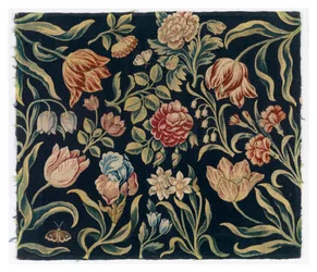 Kamerscherm met bloemrijke tapijtpanelen, mogelijk gemaakt in Nederland