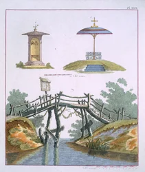 Tuinversieringen, uit Magazine of Garden Gems door G. van Laar, gepubliceerd 1802