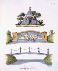 Tuinversieringen, uit Magazine of Garden Gems door G. van Laar, gepubliceerd 1802
