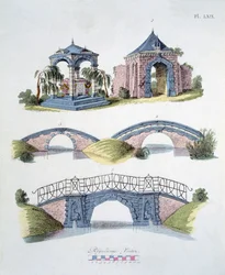 Tuinversieringen, uit Magazine of Garden Gems door G. van Laar, gepubliceerd in 1802