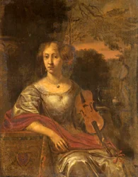 Dame met een viool, ca. 1675