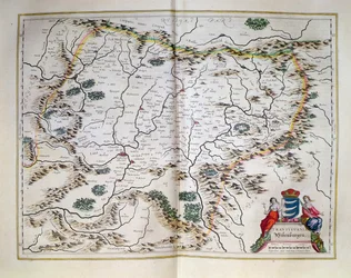 Kaart van Transsylvanië, uit een atlas, Amsterdam, 1657