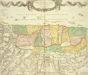 Kaart van het Heilige Land, uitgegeven door Jan Barend Elwe, Amsterdam, 1742