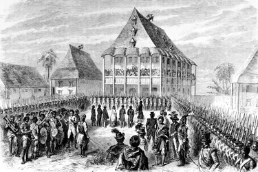 De aankomst van Madame Pfeiffer (Ida Pfeiffer) door koningin Ranavaio, 1846-1848