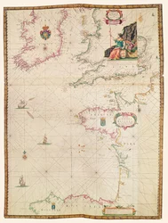 De kusten van Frankrijk, Engeland en Ierland, uit Collectie van Nederlandse Zeekaarten