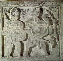 Seljukide kunst: reliëf met twee krijgers