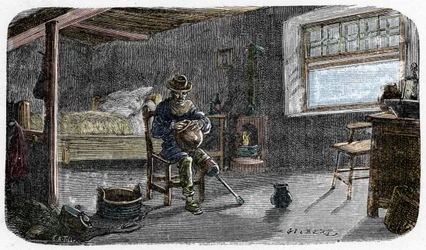 Portret van de jonge Josiah Wedgwood met een permanent verzwakte knie door pokken, lerend om een bekwame pottenbakker te worden