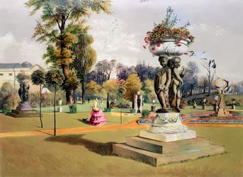 De Terrastuin, Woburn Abbey, Berkshire, midden 19e eeuw