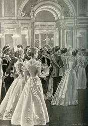 De Staatsontvangst in Buckingham Palace: Binnenkomst van de Prins en Prinses van Wales, ca. 1897
