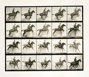 Man en paard springen over een hek, 1887