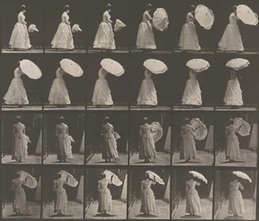 Vrouw opent parasol, 1883-86, gedrukt 1887
