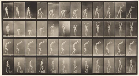 Plaat 488. A, Lawn Tennis; B, Halters; C, Op handen lopen, 1872-1885
