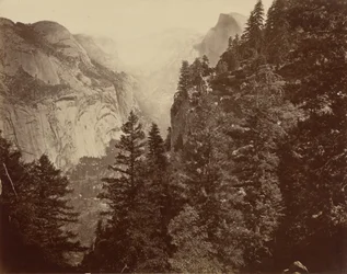 Tenaya Canyon vanaf Union Point, Vallei van de Yosemite,1872 (foto)
