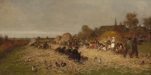 Husking Bee, eiland Nantucket, 1876