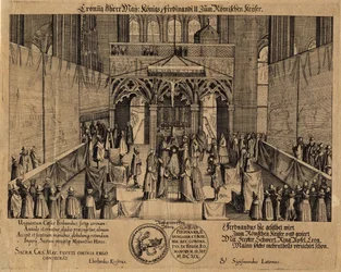 De kroning van koning Ferdinand II tot keizer van het Heilige Roomse Rijk