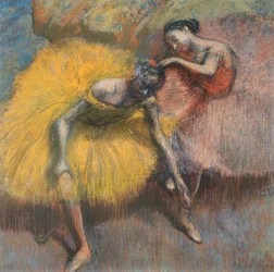 Twee Gele en Roze Dansers