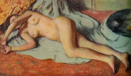 Baigneuse liggend op de grond, c1885