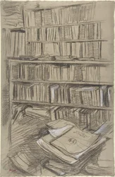 Boekenplanken, studie voor „Edmond Duranty“