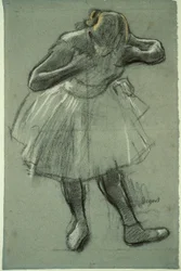 Danser Buigt Voorover