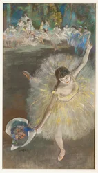 Danseres in arabesk (pastel)