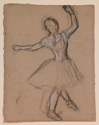 Danseres op het toneel en in beweging